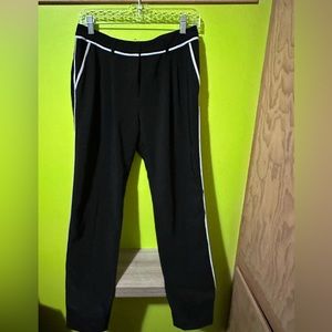 Graylin women’s black tuxedo style pant with white detail